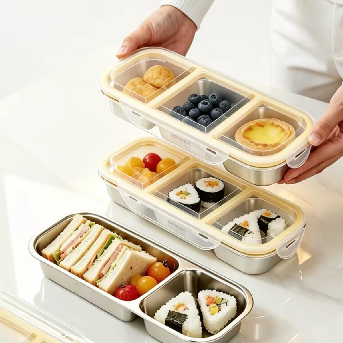 Food Storage Equipment - 스테인리스 스틸 뚜껑 있는 식품 보관