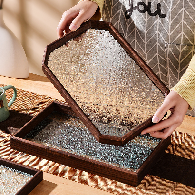 Food Storage Glass Set - 클래식 빈티지 롱 직사각형 티 세트