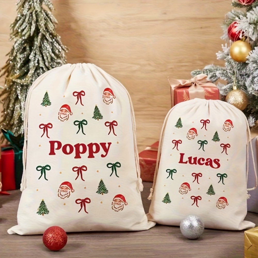Food Storage Name - 개인 맞춤형 심플 산타 & 크리스마스