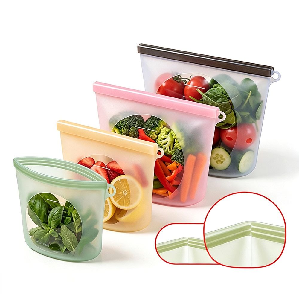 Food Storage Ziploc Bags - 실리콘 식품 보존 백 방습 재사용