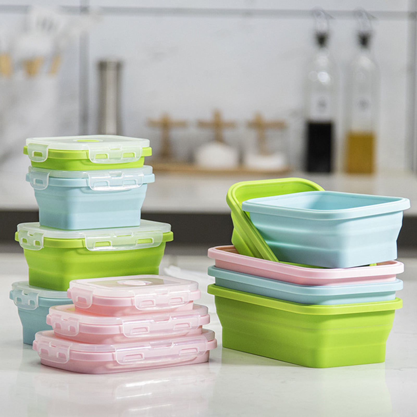Food Storage Safe - 실리콘 도시락통 식품 등급 접이식 용기