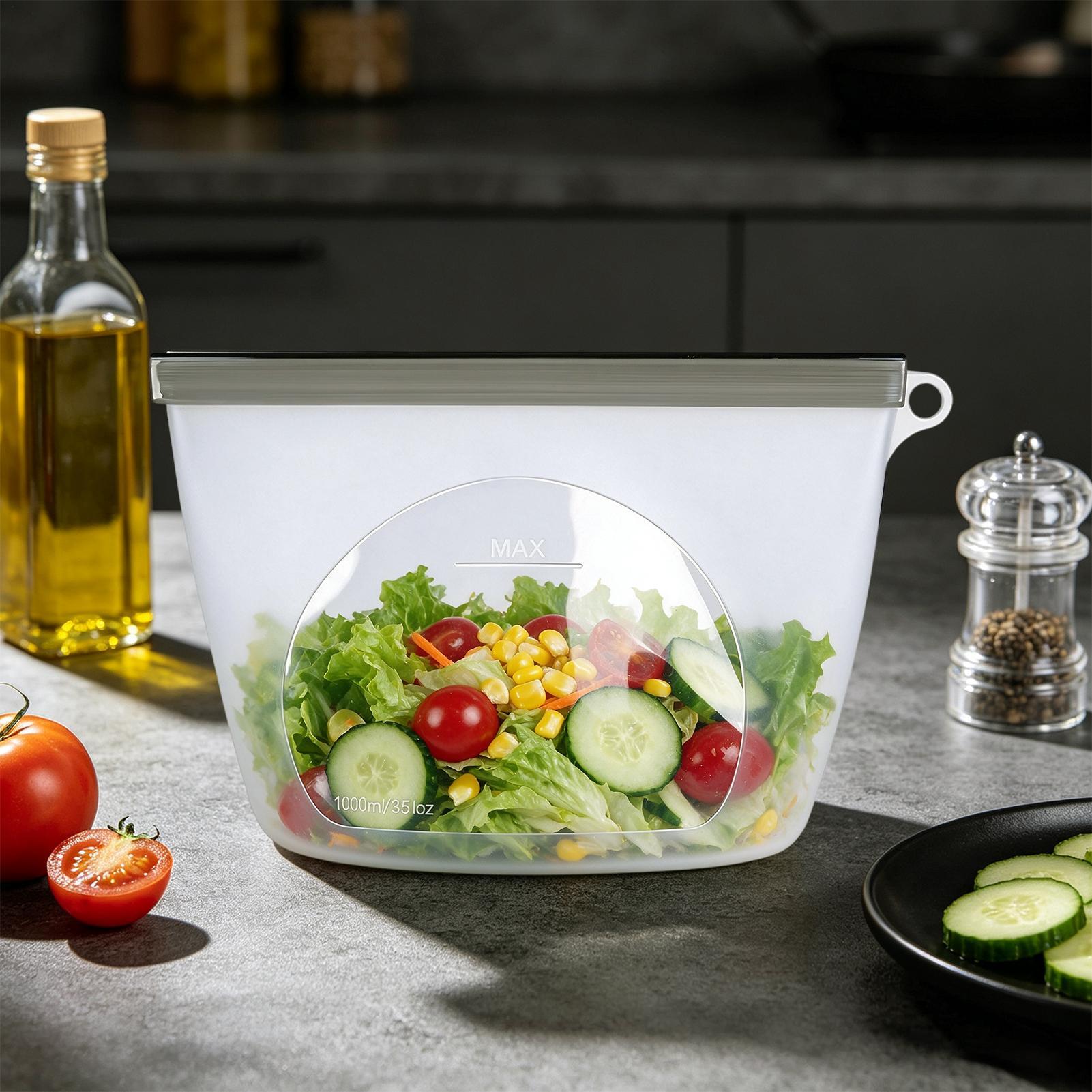 Food Storage Ziploc Bags - 재사용 가능한 식품 보관 가방 누출