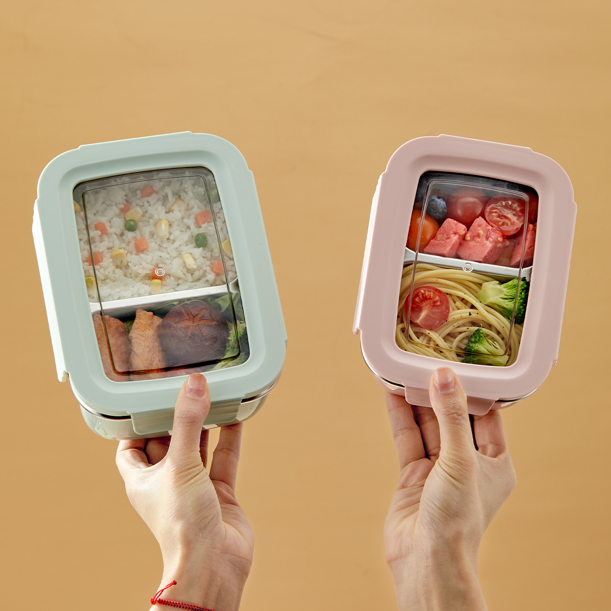 Food Storage Hot - 전자레인지용 304 스테인리스 스틸 칸막이 도시락,