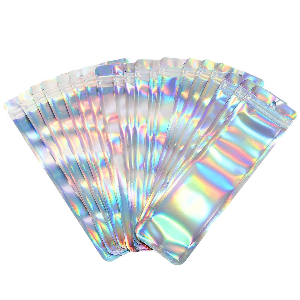 Food Storage Ziploc Bags - 50pcs 긴 홀로그램 포장 가방 파티