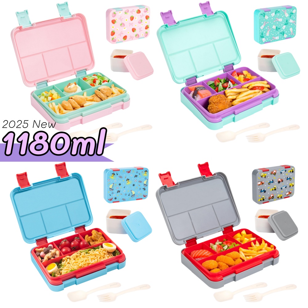 Food Storage Kits - 40온스 만화 패턴 도시락 세트, 새지