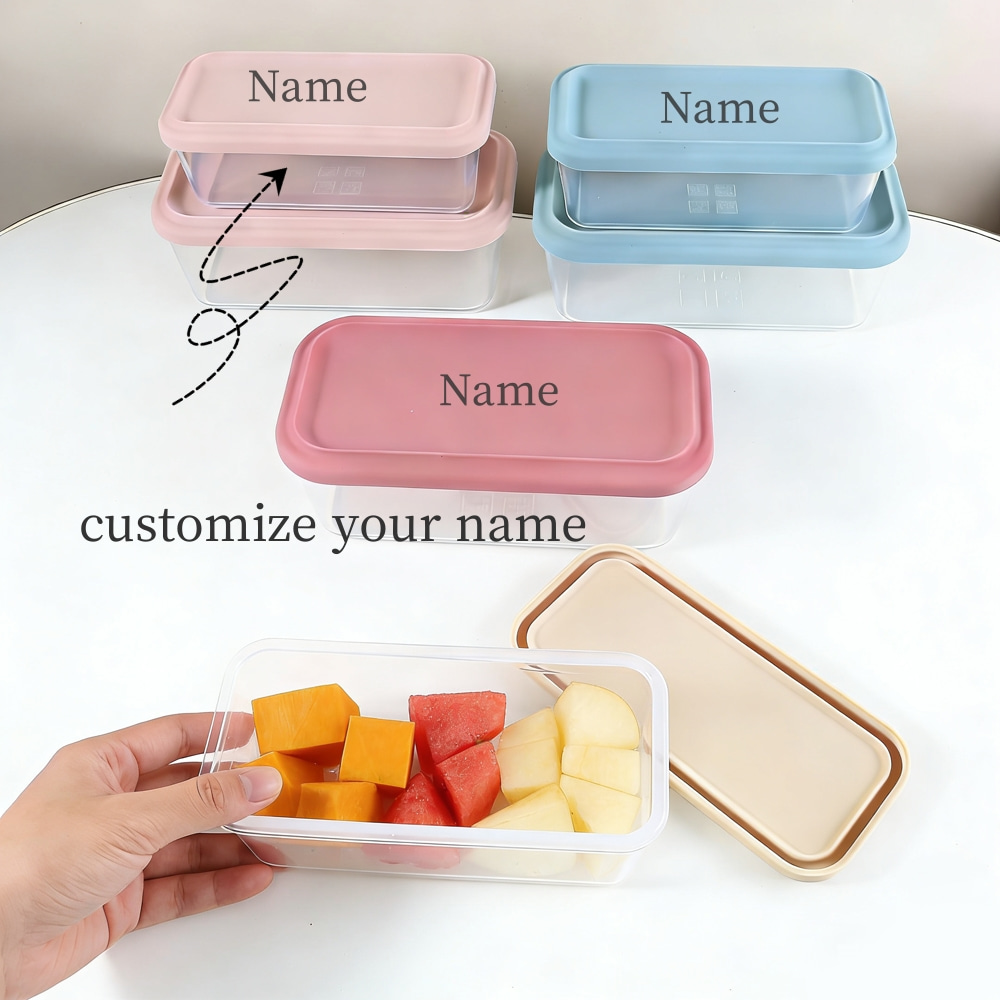 Food Storage Name - 500ml 900ml 개인 맞춤 이름 실리콘