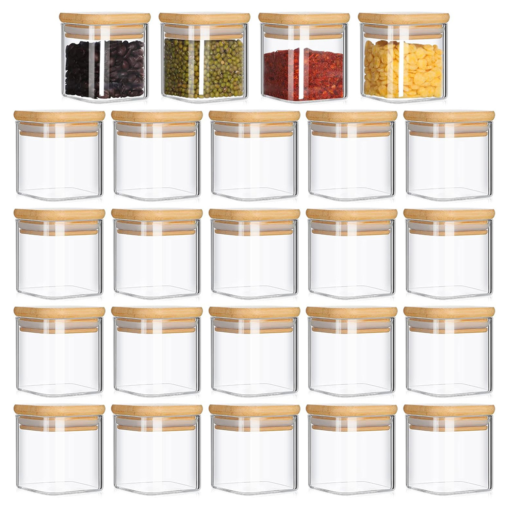 미니멀리스트 향신료 라벨이 있는 유리 항아리 세트, 사 - Food Storage Glass Set 리뷰 및 가격