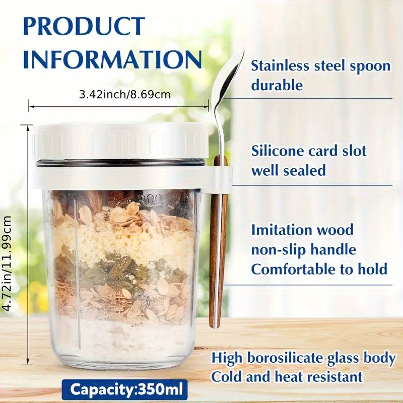 1개/2개 유리 오트밀 컵, 뚜껑과 스푼이 있는 오버나 - Food Storage Glass Set 리뷰 및 가격