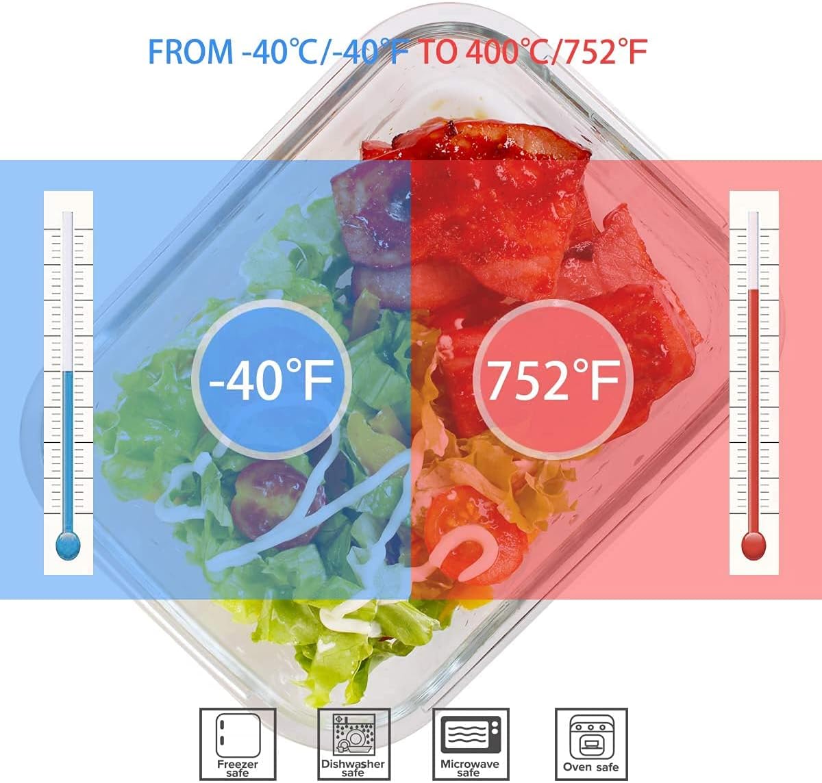 뚜껑이 있는 18개의 유리 식품 보관 용기 세트, 9개 - Food Storage Glass Set 리뷰 및 가격