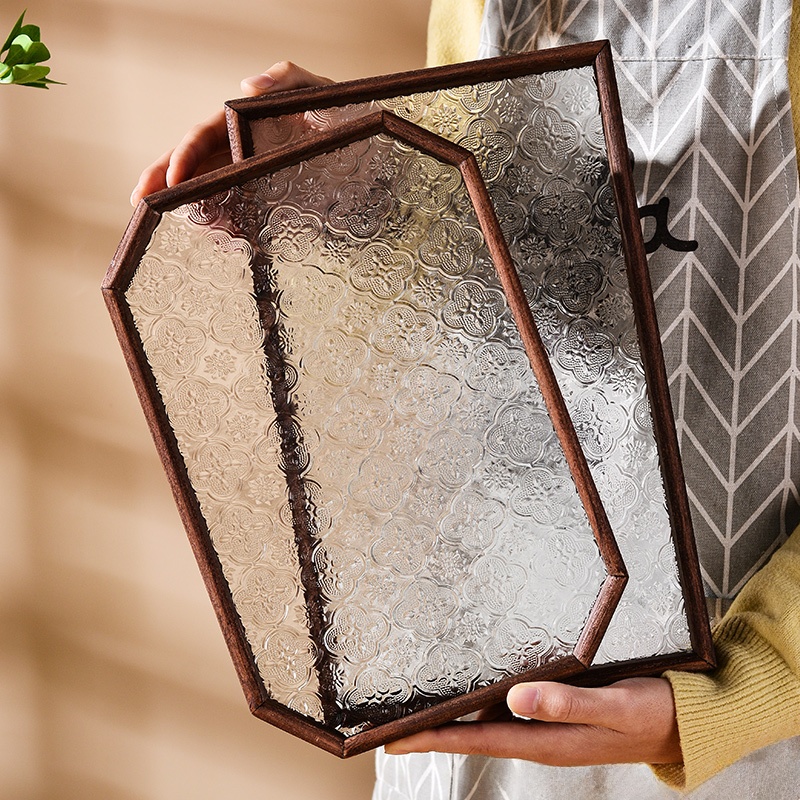 클래식 빈티지 롱 직사각형 티 세트 보관 트레이 음식  - Food Storage Glass Set 리뷰 및 가격