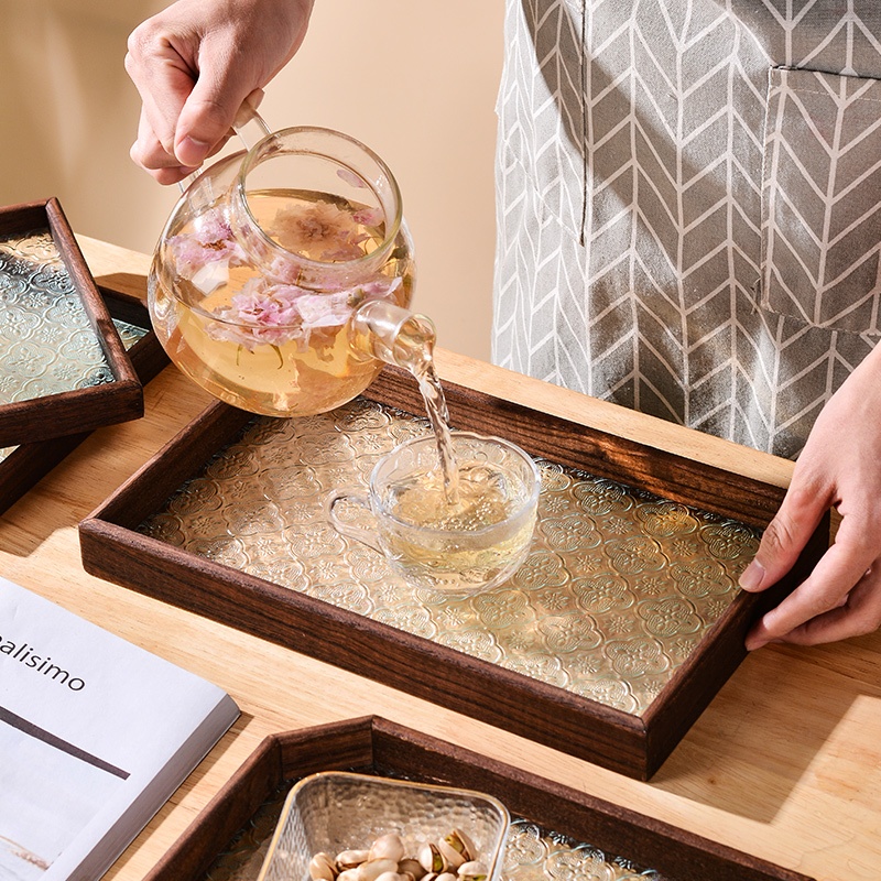 클래식 빈티지 롱 직사각형 티 세트 보관 트레이 음식  - Food Storage Glass Set 리뷰 및 가격
