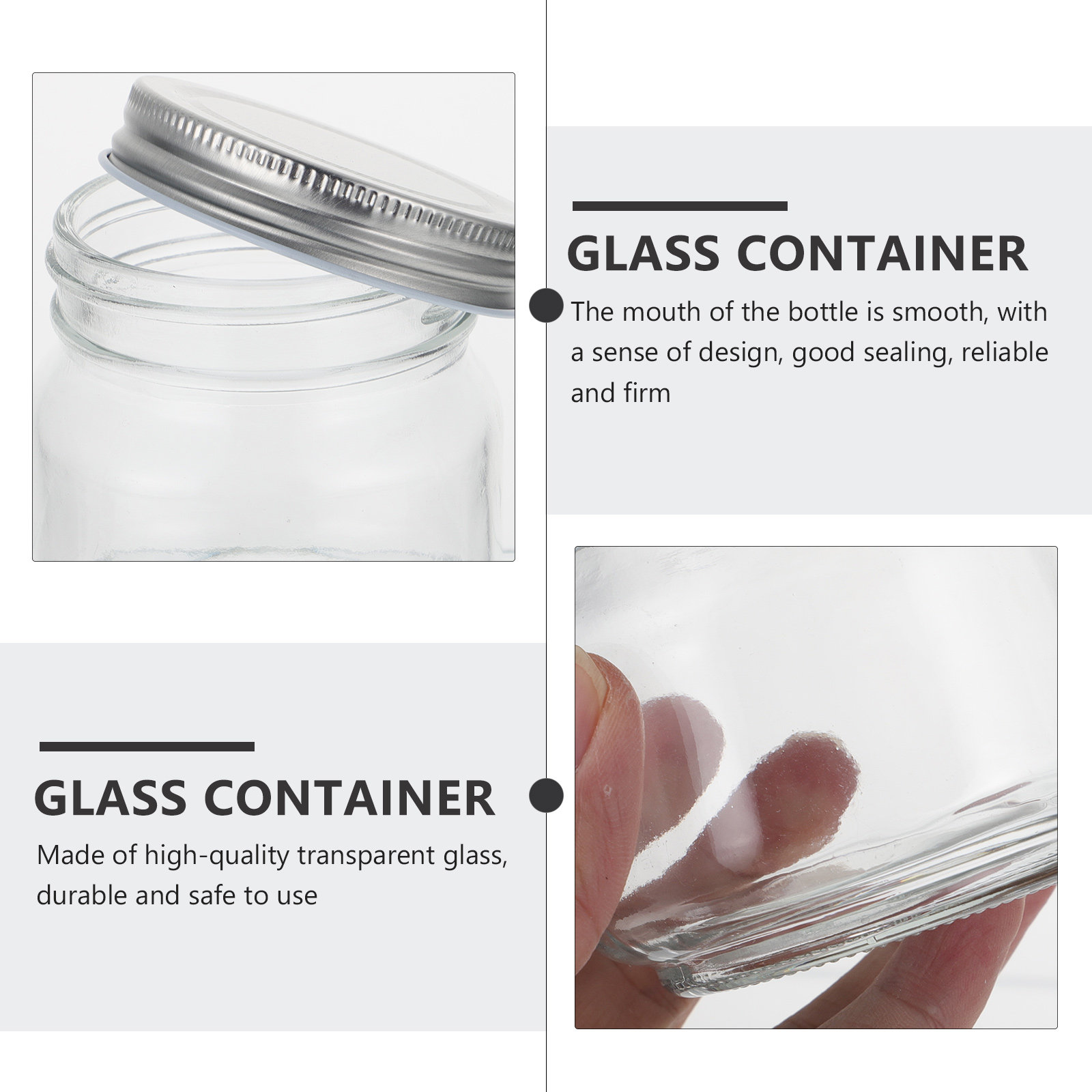 6개 세트의 메이슨 유리병: 두꺼운 투명 유리 재질,  - Food Storage Glass Set 리뷰 및 가격