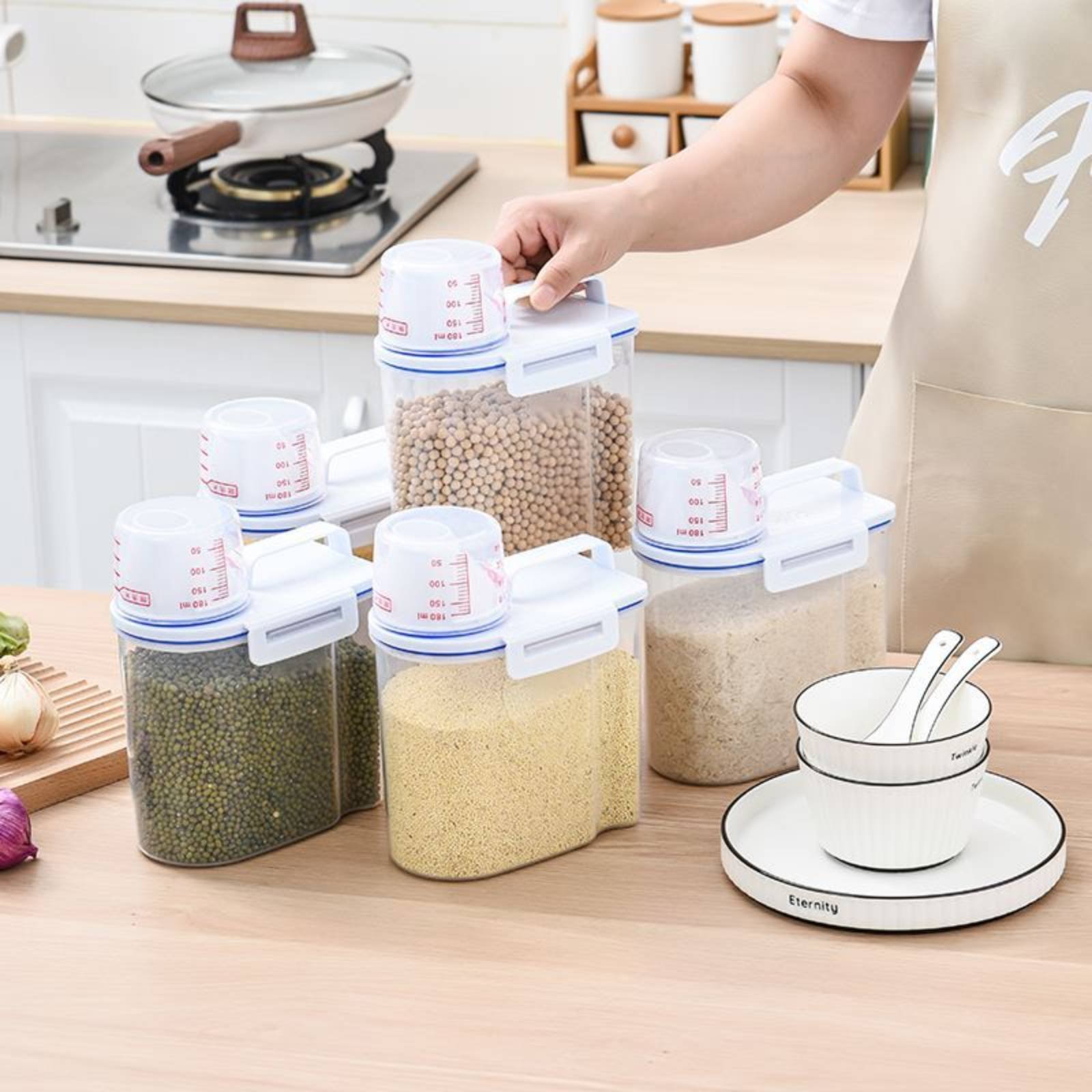 쌀 보관 용기 안전 쌀 디스펜서 계량 기능이 있는 건식 - Food Storage Safe 리뷰 및 가격