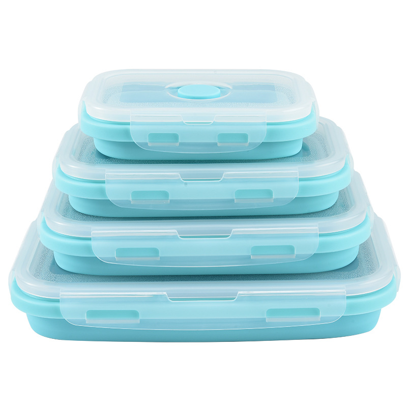 접이식 실리콘 식품 보관 용기, 밀폐 뚜껑 포함, 전자 - Food Storage Boxes With Lids 리뷰 및 가격