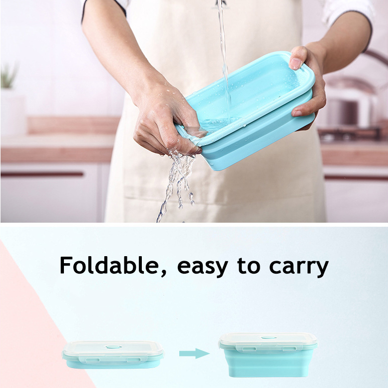 접이식 실리콘 식품 보관 용기, 밀폐 뚜껑 포함, 전자 - Food Storage Boxes With Lids 리뷰 및 가격