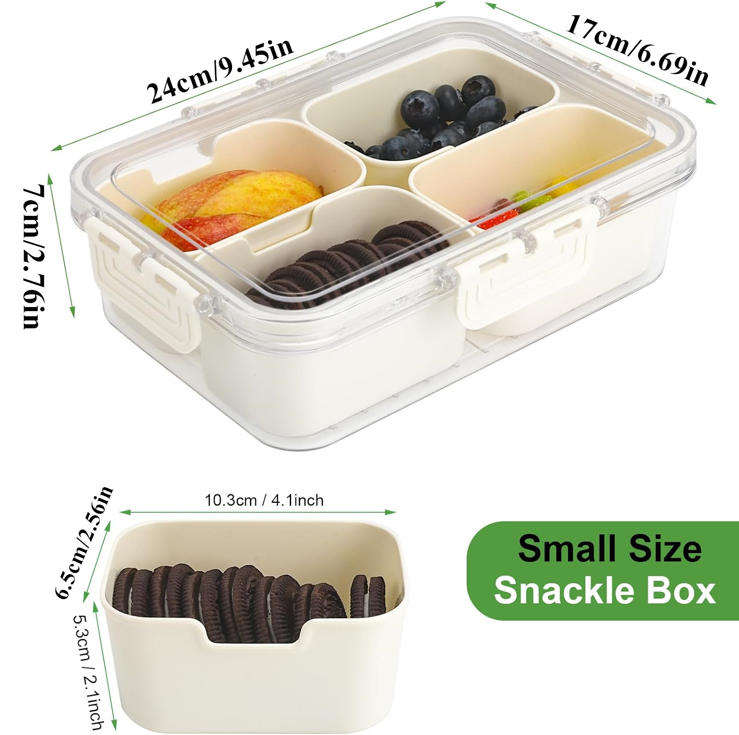 휴대용 식품 보관함, 스낵 보관함, 뚜껑이 있는 4칸, - Food Storage Equipment 리뷰 및 가격