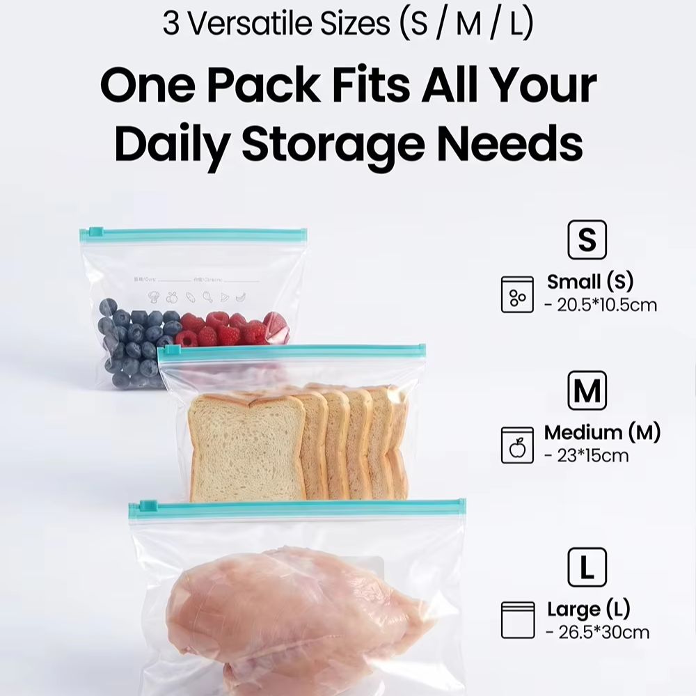 지퍼락 식품 보관백 두께 강화 자체 밀봉 재사용 가능  - Food Storage Ziploc Bags 리뷰 및 가격