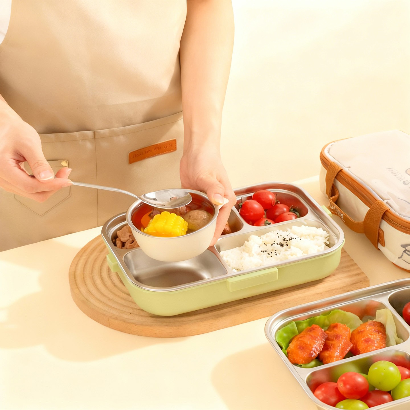 4/5칸 304 스테인리스 스틸 도시락 세트(수저 및  - Food Storage Hot 리뷰 및 가격