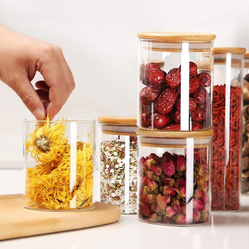 대나무 밀폐 뚜껑과 라벨이 있는 유리병 12개 세트,  - Airtight Cereal Jar 리뷰 및 가격