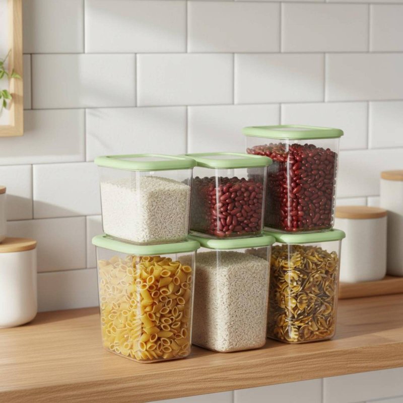 6개의 밀폐 식품 보관 용기 세트, 투명 디자인 플라스 - Food Storage Airtight 리뷰 및 가격