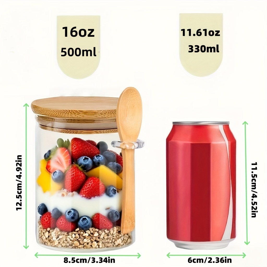 1/2/4/8개 세트의 오트밀용 유리 컵 세트, 뚜껑과 - Food Storage Glass Set 리뷰 및 가격