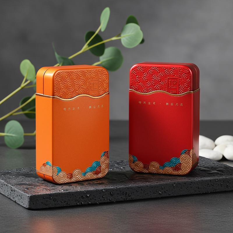 무독성 직사각형 물결무늬 금속 차 보관함 소형 휴대용  - Food Storage Safe 리뷰 및 가격
