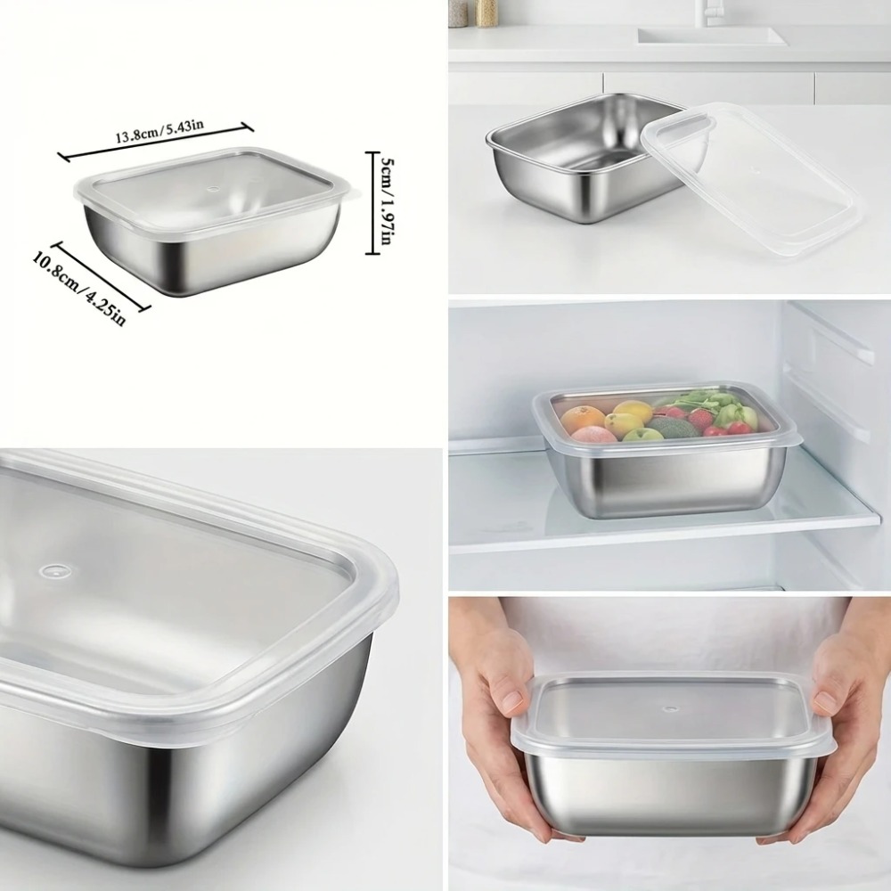 6pcs 스텐 밀폐 용기 스텐 반찬통 누수 방지 6pc - Food Storage Equipment 리뷰 및 가격