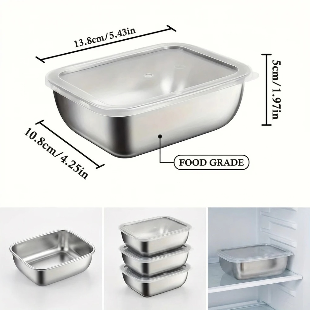 6pcs 스텐 밀폐 용기 스텐 반찬통 누수 방지 6pc - Food Storage Equipment 리뷰 및 가격