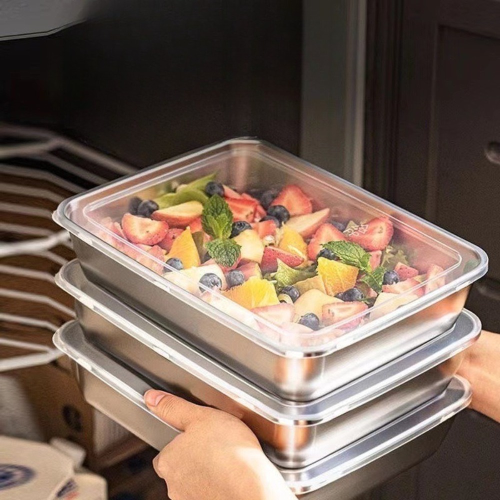 식품 등급 스테인리스 스틸 서빙 트레이(뚜껑 포함),  - Food Storage Equipment 리뷰 및 가격