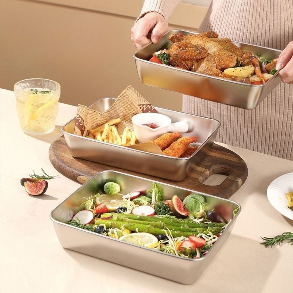 식품 등급 스테인리스 스틸 서빙 트레이(뚜껑 포함),  - Food Storage Equipment 리뷰 및 가격