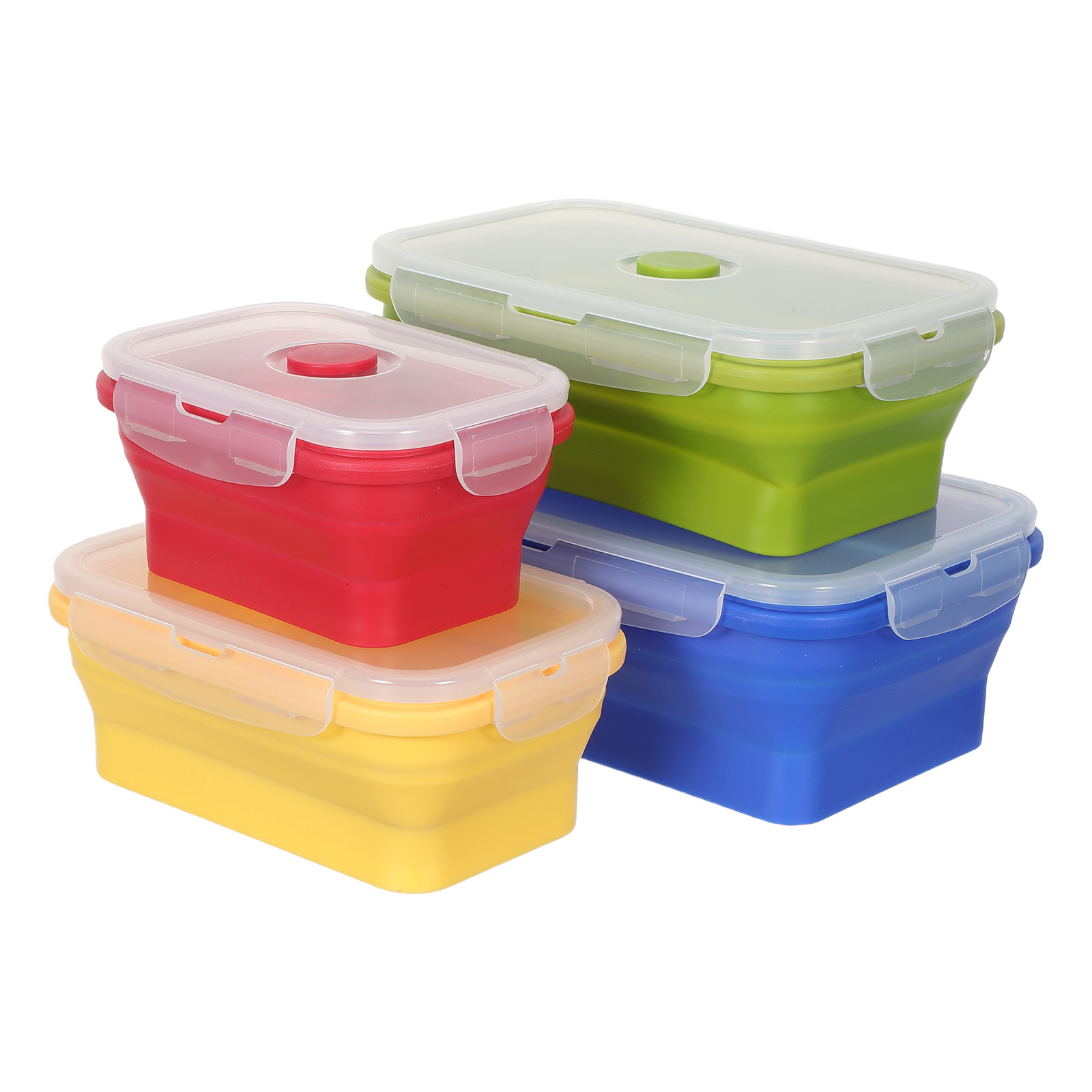 4개 세트, 접을 수 있는 실리콘 재질의 도시락 용기, - Food Storage Safe 리뷰 및 가격