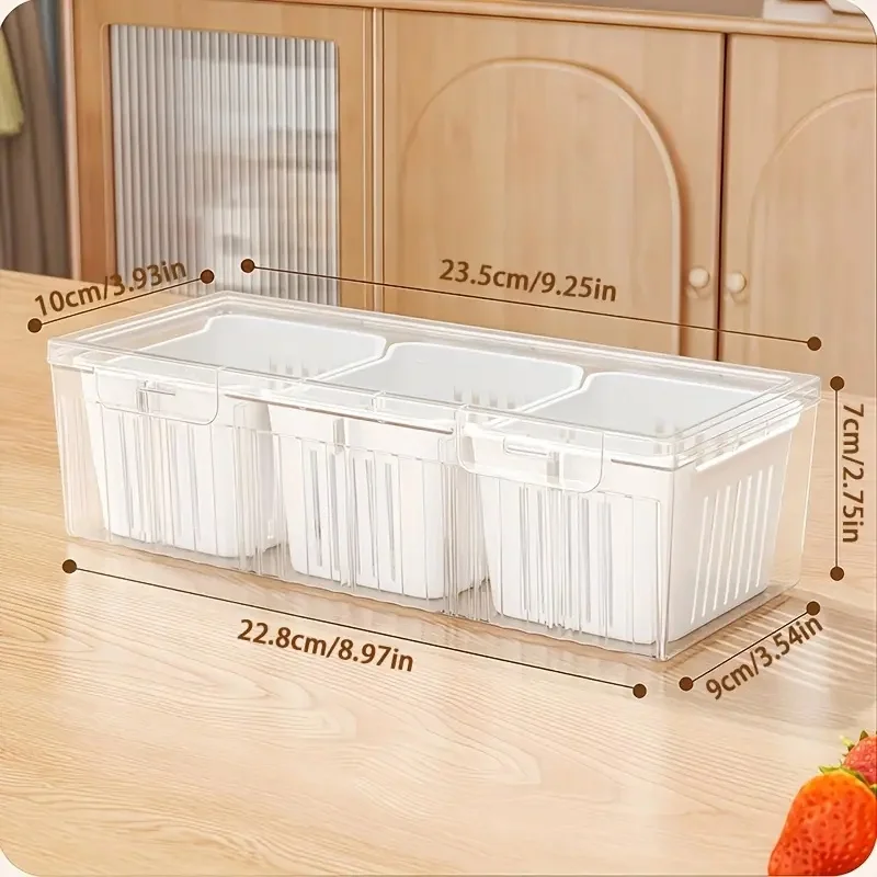 1pc 구획형 식품 보관 용기, 주방 및 피크닉용 사각 - Food Storage Quart 리뷰 및 가격