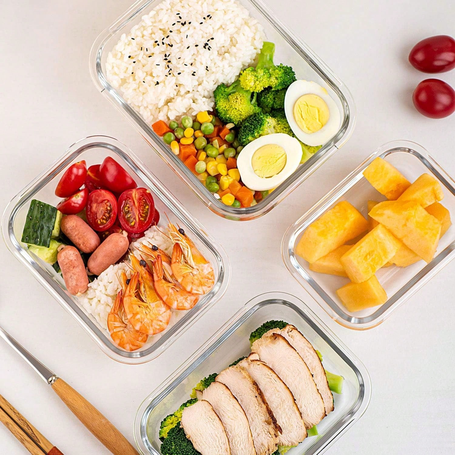 10팩 유리 밀프렙 용기, 뚜껑이 있는 밀폐형 식품 보 - Food Storage Equipment 리뷰 및 가격