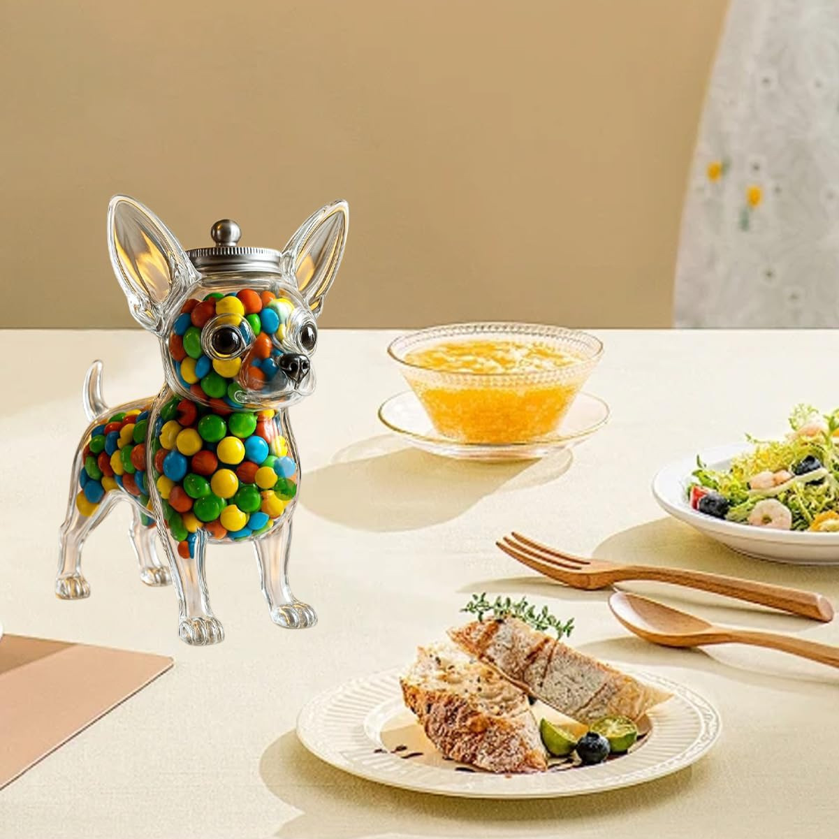치와와 모양의 용기 신선도 유지 치와와 강아지 간식 보 - Food Storage Glass Set 리뷰 및 가격