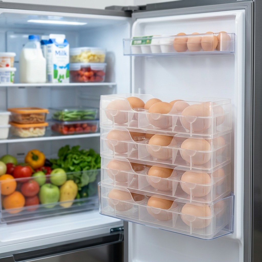 겹쳐서 보관할 수 있는 계란 보관함, 냉장고 정리함,  - Food Storage Quart 리뷰 및 가격
