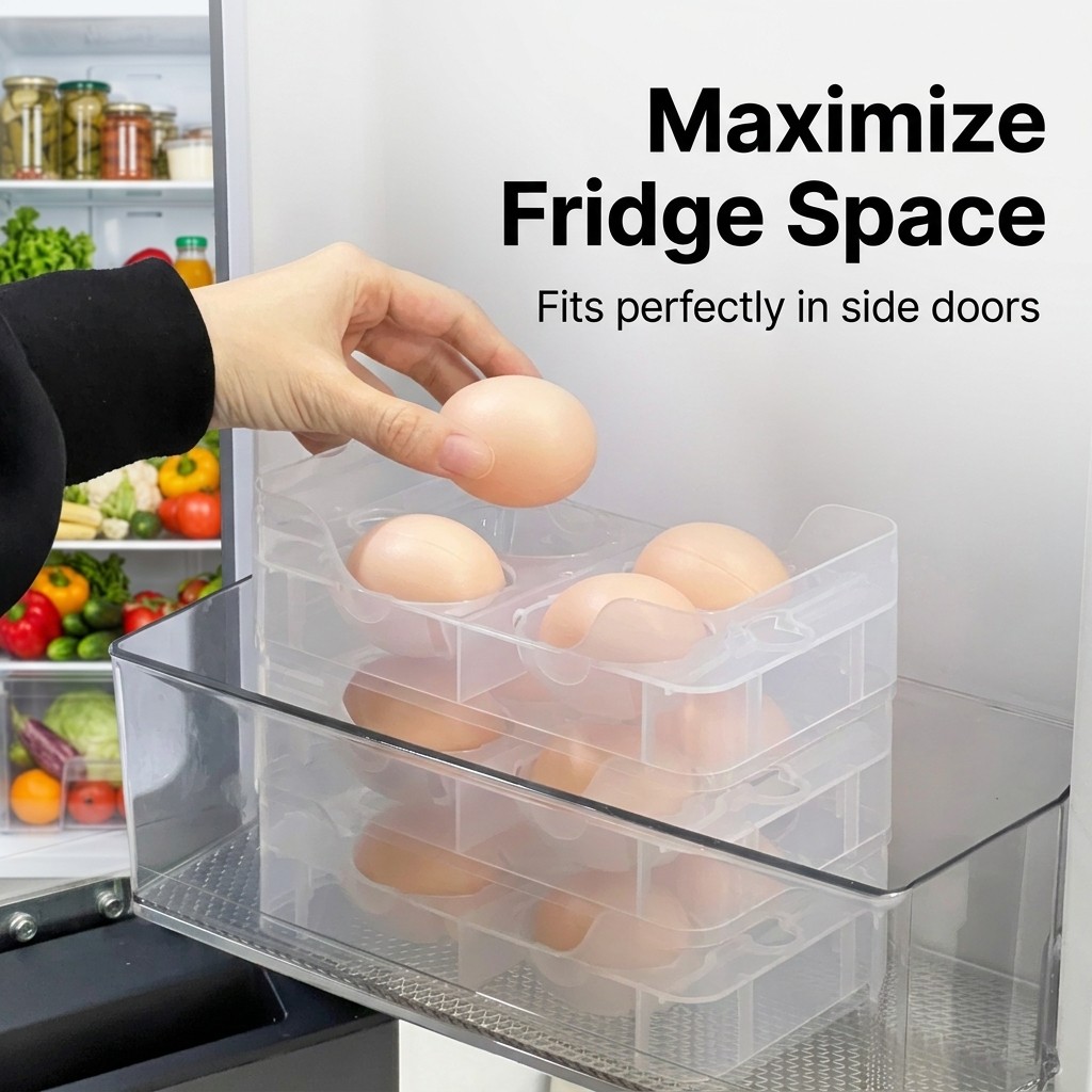 겹쳐서 보관할 수 있는 계란 보관함, 냉장고 정리함,  - Food Storage Quart 리뷰 및 가격