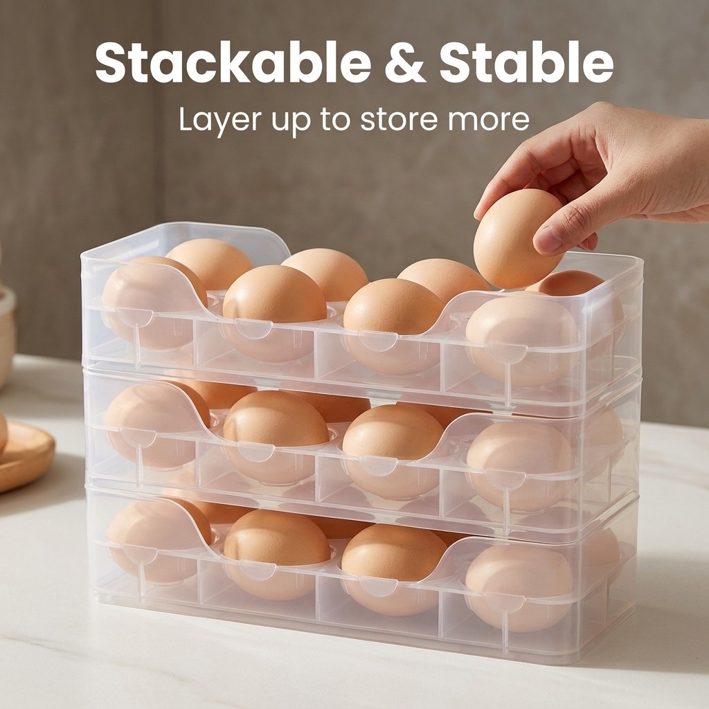 겹쳐서 보관할 수 있는 계란 보관함, 냉장고 정리함,  - Food Storage Quart 리뷰 및 가격