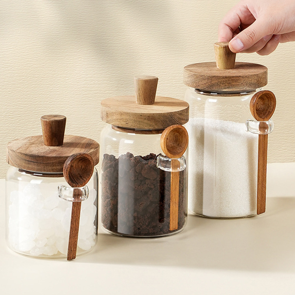 투명 유리 식품 보관 용기, 밀폐형 나무 뚜껑 커피 용 - Food Storage Airtight 리뷰 및 가격