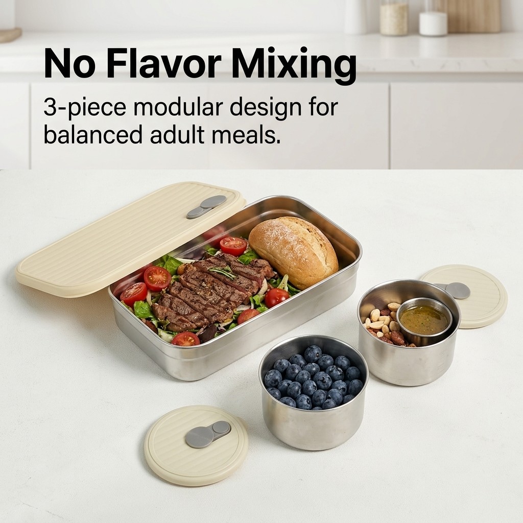 전자레인지 사용 가능 304 스테인리스 도시락 세트 3 - Food Storage Kits 리뷰 및 가격