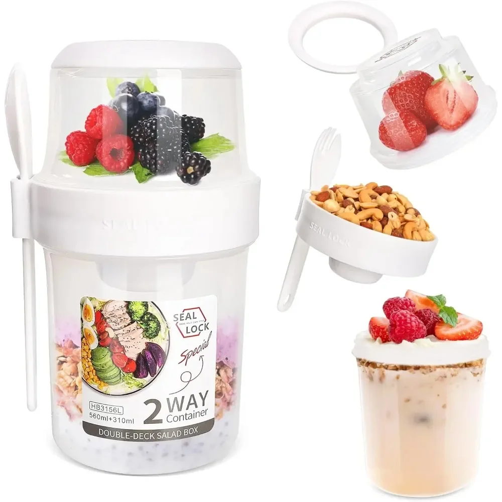 샐러드 컵 아침 식사 컵 휴대용 식품 저장 도시락 상자 - Food Storage Kits 리뷰 및 가격