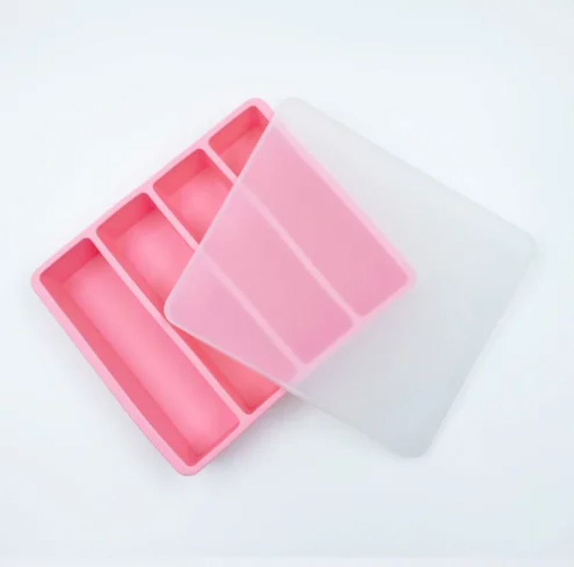 1Pc 실리콘 냉동고 트레이 뚜껑 포함 4 그리드 보관 - Food Storage Frozen 리뷰 및 가격