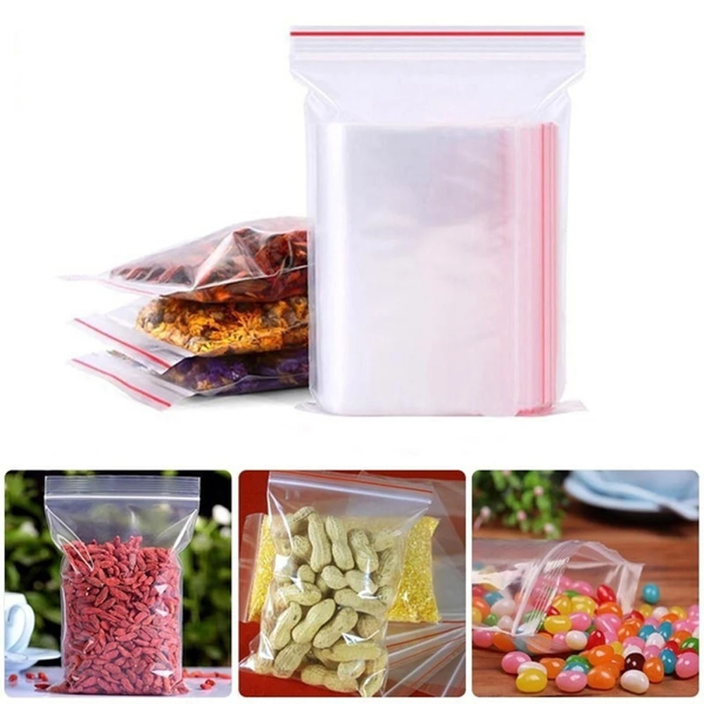 100-1000Pcs 재밀봉 가능한 투명 가방 소형 지 - Food Storage Ziploc Bags 리뷰 및 가격